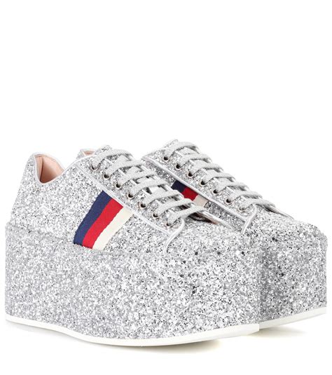 gucci lace platform sneakers|Gucci bedazzled sneakers.